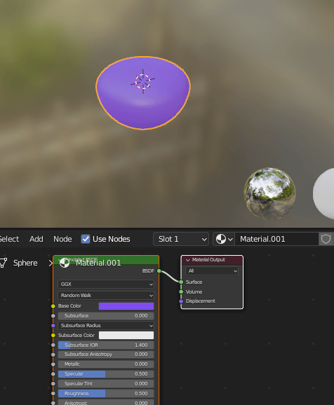 Shading tab applying color to geometry