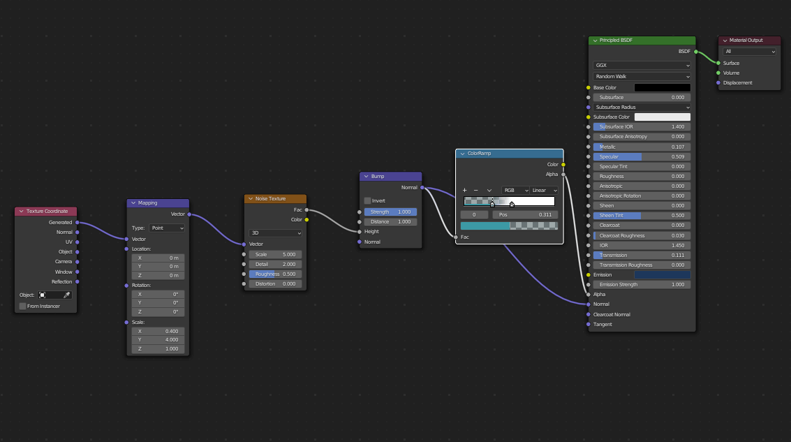 Water plane shader node setup