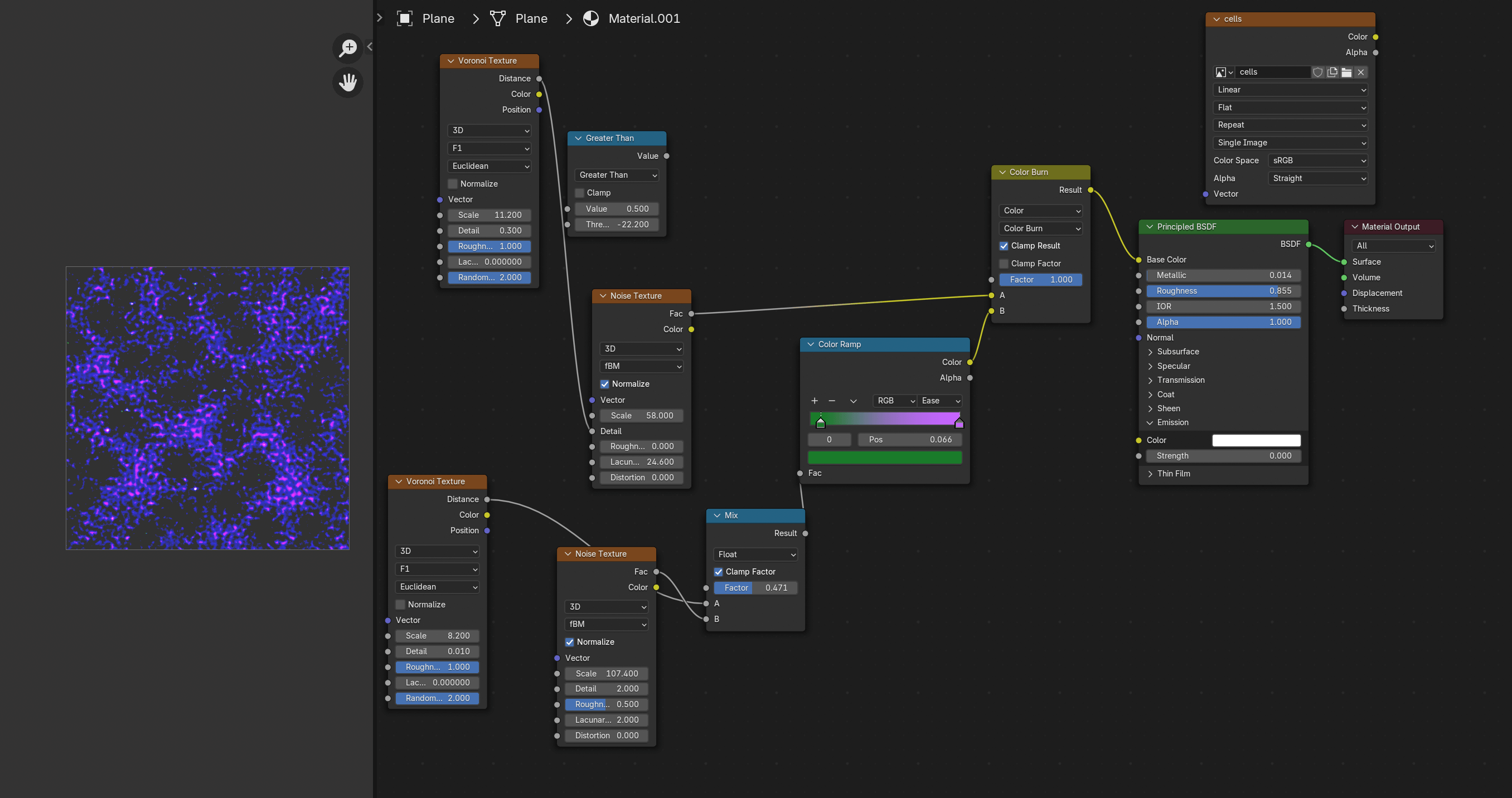 Node Graph of cell like image from blender