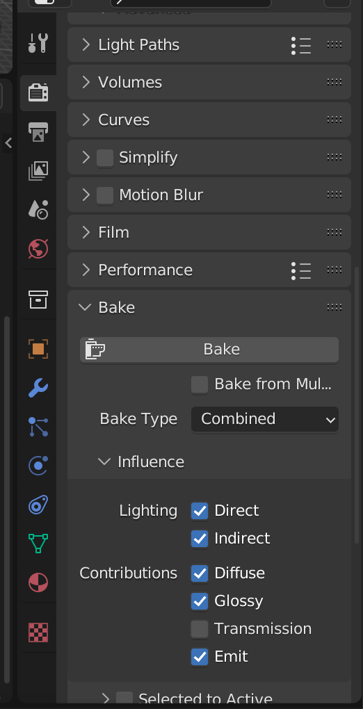 Baking options